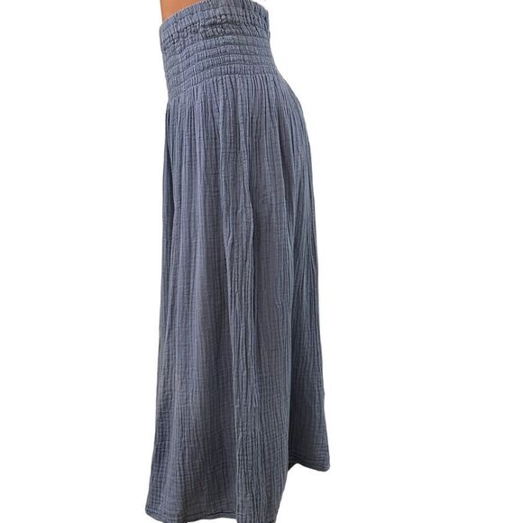 Cloth + Lace ~Sky Blue Shirred Elastic Waist Pant ~lightweight gauze fabric ~S/M - Picture 8 of 15